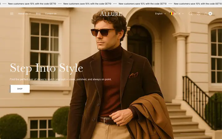 Allure Shopify teması demo mağaza görünümü