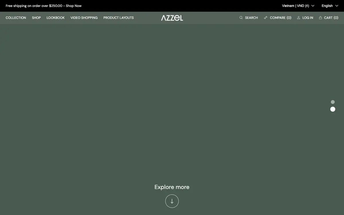 Azzel teması demo mağaza