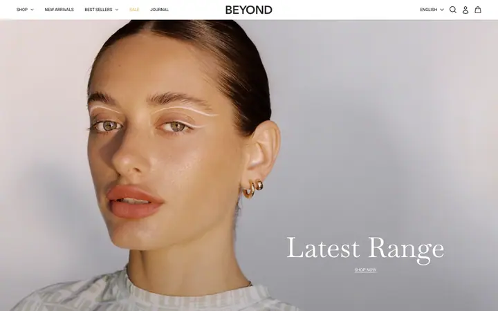 Beyond Shopify teması demo mağaza görünümü