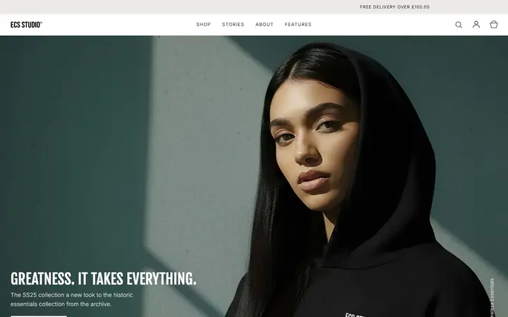 Carbon Shopify teması demo mağaza görünümü