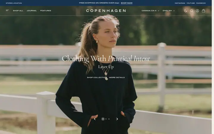 Copenhagen Shopify teması demo mağaza görünümü