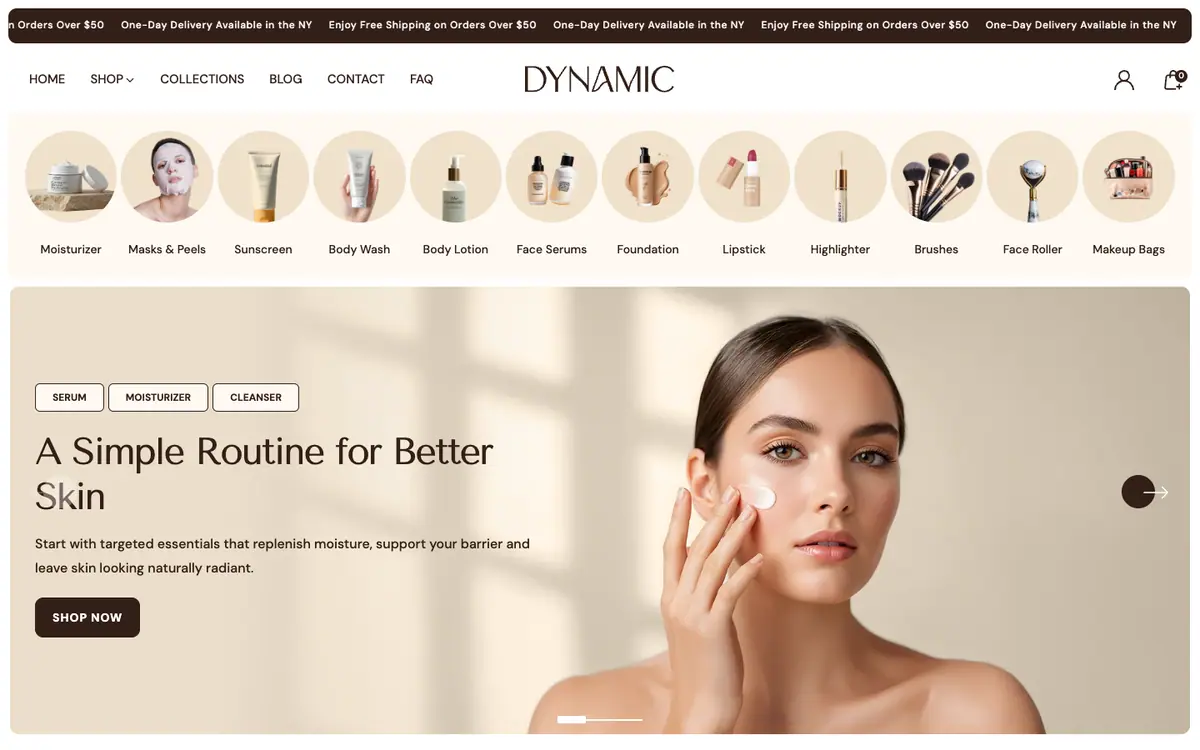 Dynamic teması demo mağaza