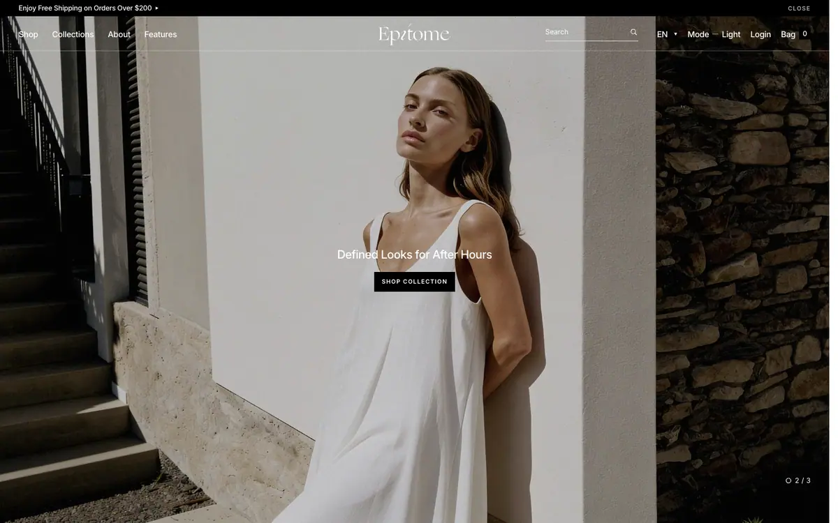 Epitome teması demo mağaza