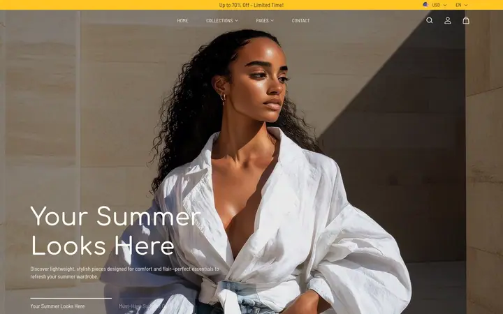 Fame Shopify teması demo mağaza görünümü