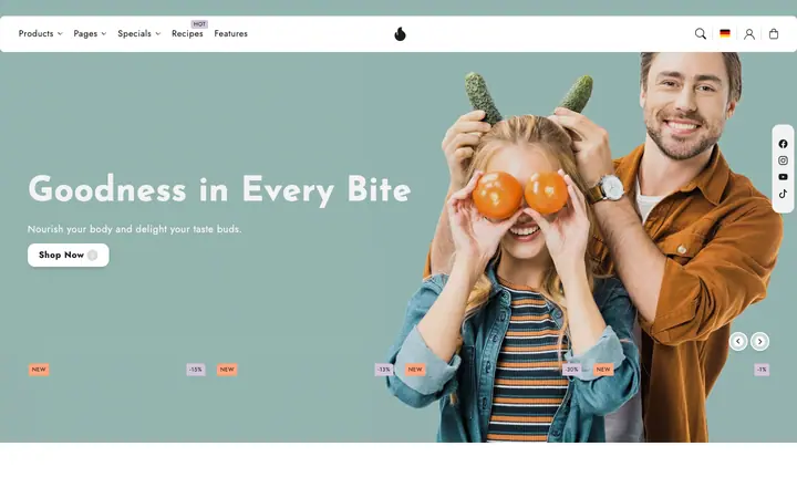 Flux Shopify teması demo mağaza görünümü
