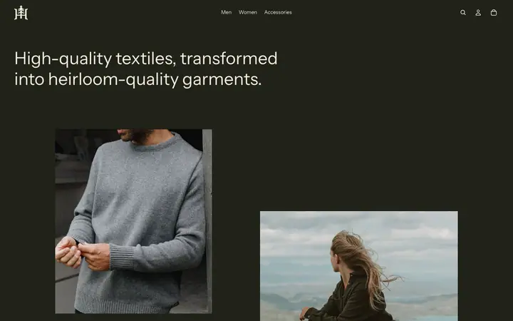 Heritage Shopify teması demo mağaza görünümü