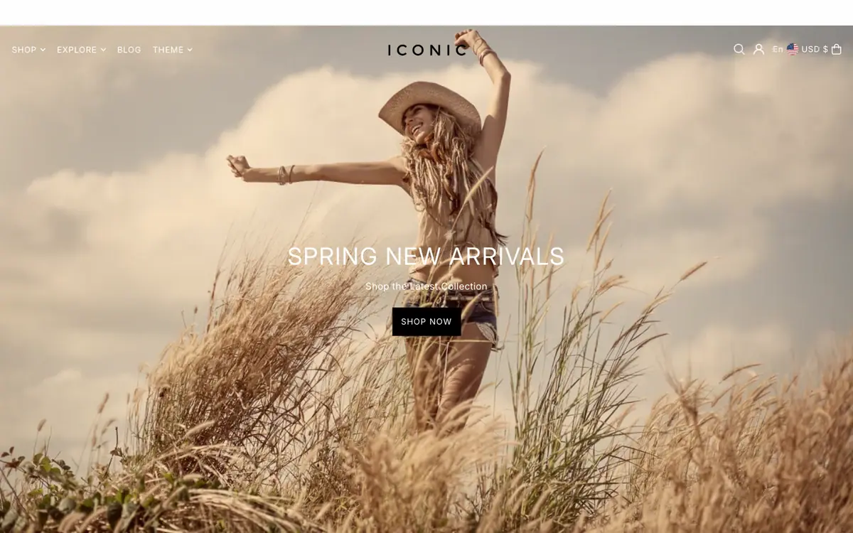 Icon teması demo mağaza