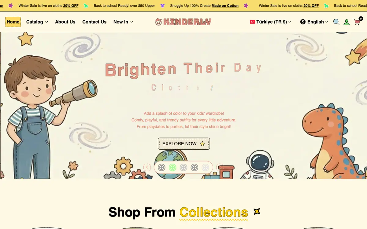 Kinderly teması demo mağaza