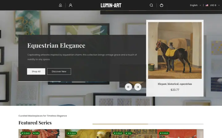 Lumin Shopify teması demo mağaza görünümü