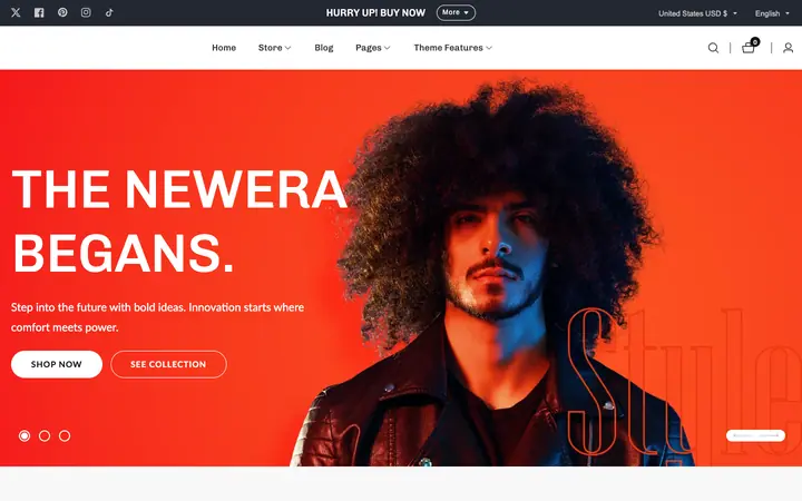 Mavon Shopify teması demo mağaza görünümü