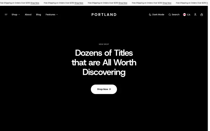 Portland Shopify teması demo mağaza görünümü