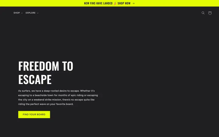 Ride Shopify teması demo mağaza görünümü