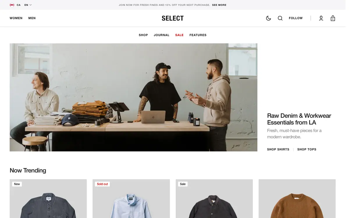 Select teması demo mağaza