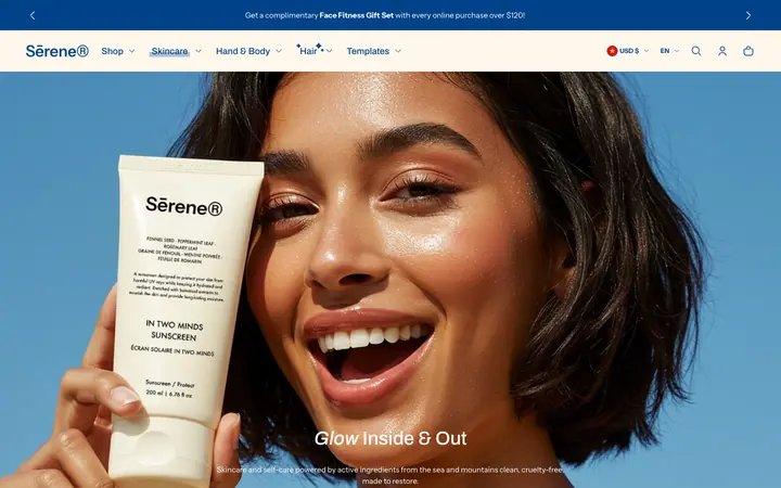 Shine Shopify teması demo mağaza görünümü