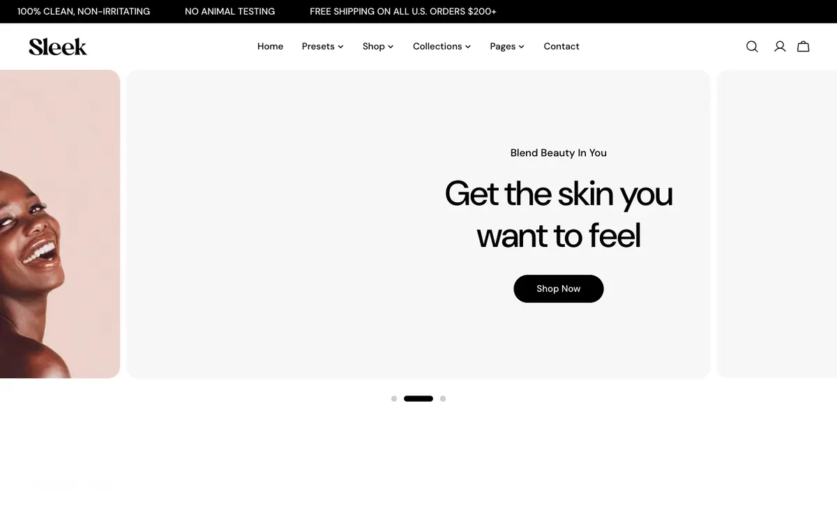 Sleek teması demo mağaza