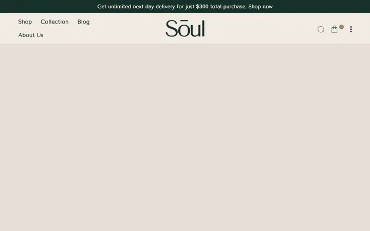 Soul Shopify teması demo mağaza görünümü