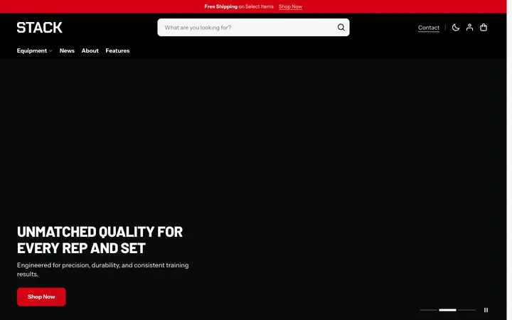 Stack Shopify teması demo mağaza görünümü