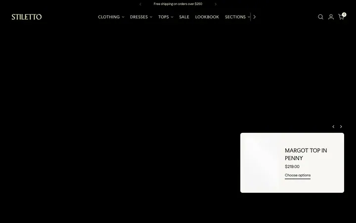 Stiletto Shopify teması demo mağaza görünümü