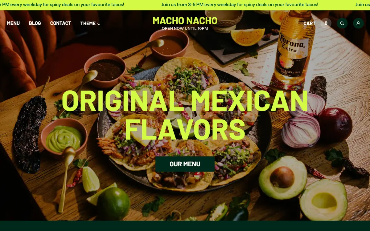 Takeout teması demo mağaza