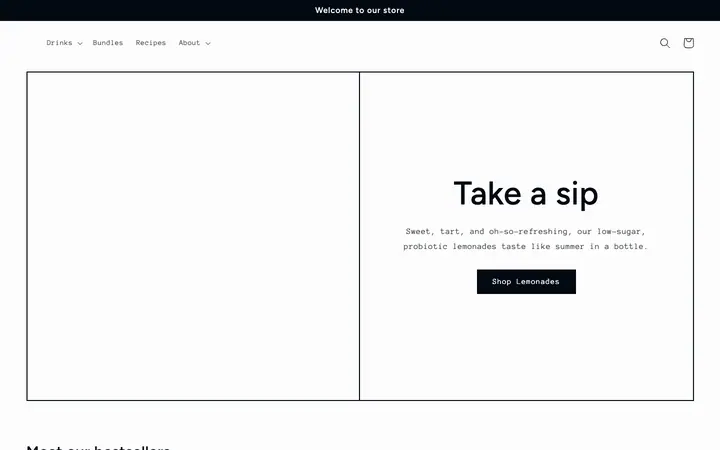 Taste Shopify teması demo mağaza görünümü