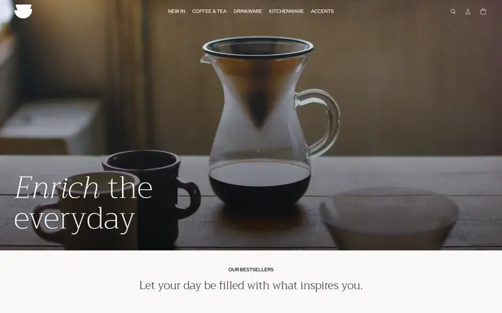 Vessel Shopify teması demo mağaza görünümü